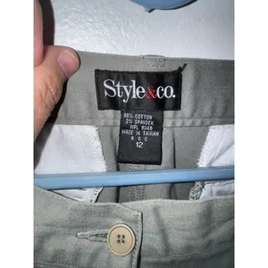 Style & Co Womens Olive Green Cargo Pants Straight Leg Utility SZ 12 (D) thumbnail 3
