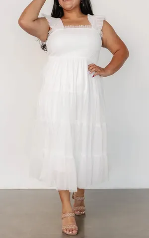 Baltic born Smocked Tulle white Dress thumbnail 1