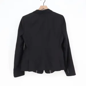 Banana Republic Wool Blazer Womens 14 Solid Black Two-Button Career Excellent thumbnail 4