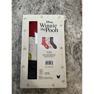 New Disney Winnie the Pooh Women's Graphic Crew‎ Socks, 3 Pack, Sizes 4-10 thumbnail 2