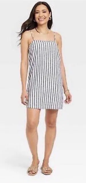 a new day Navy and White Striped Mini Sundress thumbnail 1