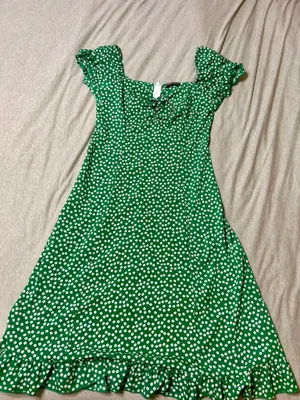 SheIn Green floral midi dress thumbnail 1
