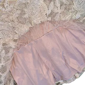 Blush Pink Embroidered Lace Wedding Guest Dress Size Large 3D Floral Formal thumbnail 8