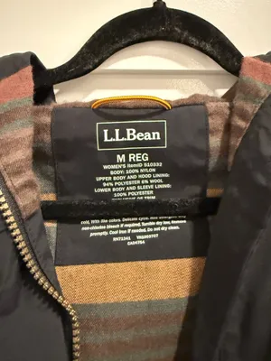 L.L. Bean Jacket Rain Windbreaker Black thumbnail 2