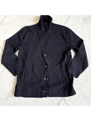 Ralph Lauren Black Cotton Snap Button Cardigan Jacket Casual Minimalist Sweater thumbnail 2