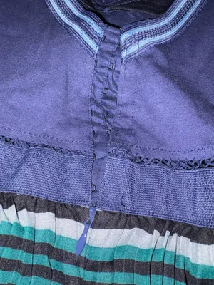 Free People Blue and Green Striped Maxi Dress Size 6 thumbnail 5