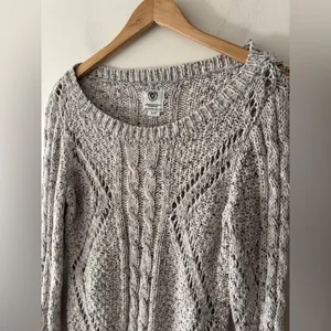 American Eagle Marled Gray Chunky Knit Y2K‎ Sweater thumbnail 2
