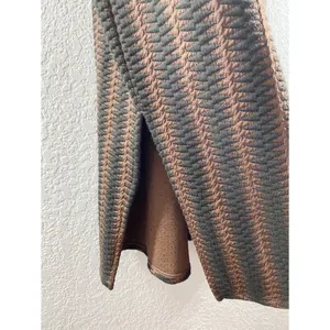 Anthropologie Maeve Meridian Midi Striped Quilted Brown Black Dress NWT thumbnail 9