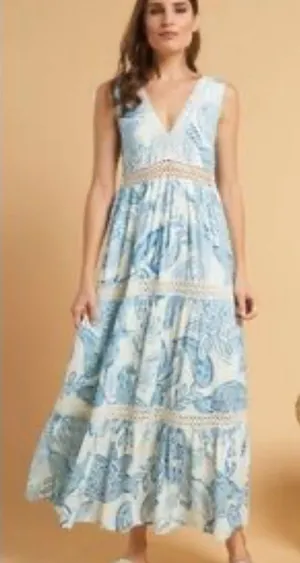 Z&L nwt‎ jade jungle maxi dress large thumbnail 1