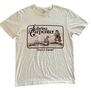Sabrina Carpenter Short n Sweet Graphic T-Shirt Cream Large Official Merch thumbnail 2