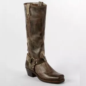 Frye Harness 15R Leather Boots in Chocolate thumbnail 2
