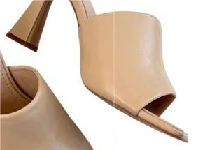 EUC Sam Edelman Leather Carmen Square Toe Flared Heel Sandals Size 9.5 thumbnail 1