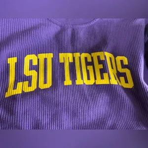 Pressbox LSU Tigers Purple Ribbed Long Sleeve Tee XL Oversized Cotton thumbnail 4
