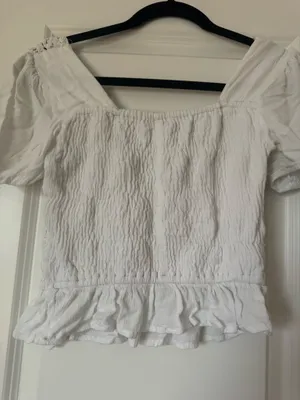 White Crochet Top Size M thumbnail 5