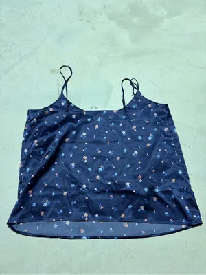Parade Navy Floral Satin Cami pajama Top medium thumbnail 7