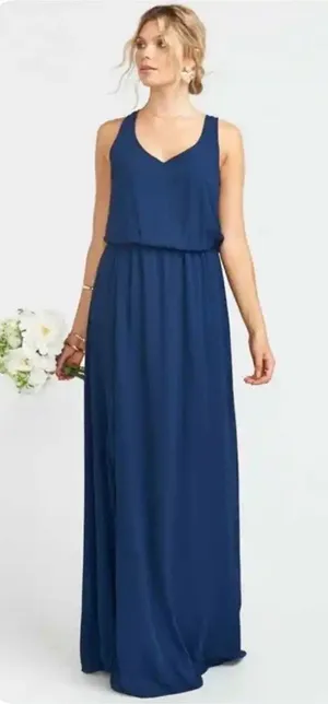 Show‎ Me Your Mumu Dress Small Navy Blue Kendall Maxi Bridesmaid Formal thumbnail 1