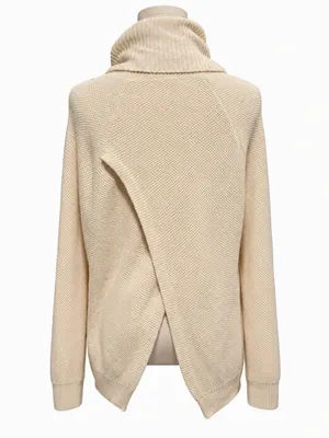 Madewell Eastbrook Turtleneck Cross-Back Sweater in Cotton-Merino Yarn Cream Siz thumbnail 2