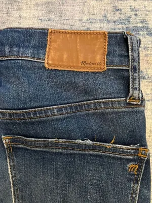 Madewell Blue Distressed Button Fly 10" High Rise Skinny Jeans Women's 25" thumbnail 3