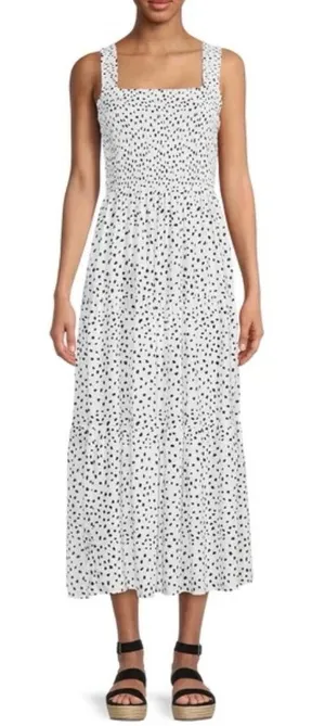 Beachlunchlounge White Polka Dot Square-Neck Maxi Dress Large thumbnail 1