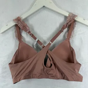 Aerie‎ Real Sunnie Wireless Bra 34B Dusty Rose Lace Strap Criss Cross Back 5707 thumbnail 4