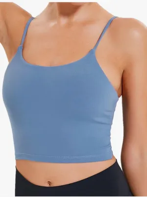 Amazon Seamless Blue Crop Cami Tank - Women Intimates & Sleepwear thumbnail 1