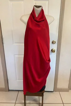 Size 8 Gianni Bini red halter dress thumbnail 1
