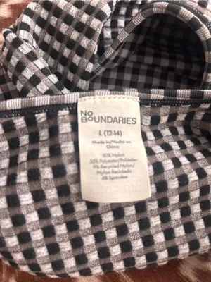 No Boundaries Black & White Gingham Crop Tank Top/bra thumbnail 3