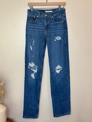 Levi’s Low Pro Straight Leg Distressed Jeans thumbnail 3