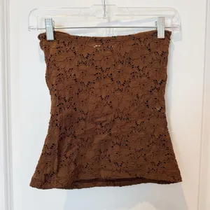 Vintage XOXO Y2K Twist Knot All Lace‎ Tube Top Medium Chocolate Brown 90s Indie thumbnail 3