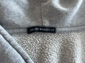 Brandy Melville Gray Full Zip Cropped Jacket thumbnail 3