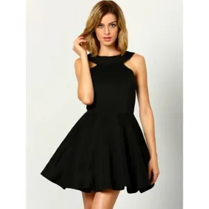 ✨HP✨Black Halter Backless Flare Dress✨ Black thumbnail 3