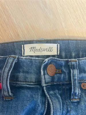 Madewell Faded Blue Distressed Straight Jeans thumbnail 4