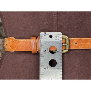 Liz Claiborne belt genuine leather brown braided skinny western thumbnail 5