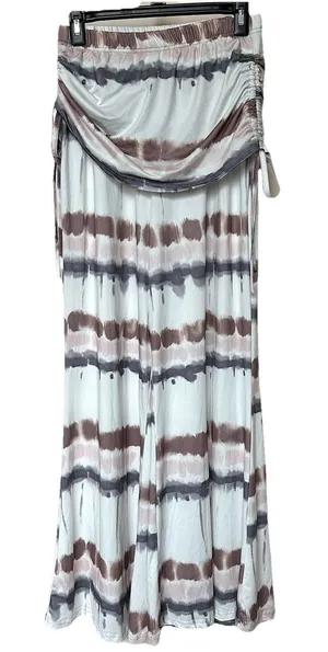 Wide Leg Pants W/Skirt Women’s XL Tie Dye Side Cinch Resort Vaca Ready Boho thumbnail 1