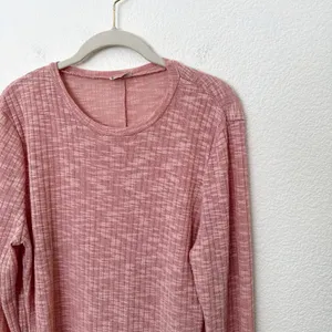 [Free People] Blush Pink Ribbed Knit Aura Layering Long Sleeve Top Crew Neck XL thumbnail 9