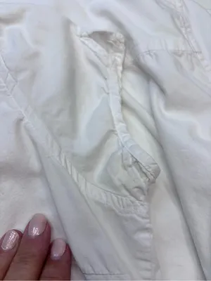 Lefties Zara Crisp White Short Cap Sleeve Button Down Cotton Blouse Size M MEX28 thumbnail 11