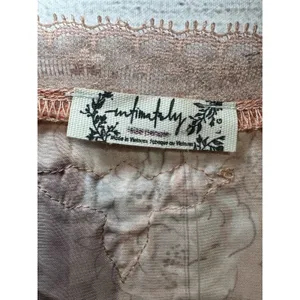 New Free People Intimately Peach/Pink Embroidered Satin Sleep Cami Large Lacey thumbnail 6