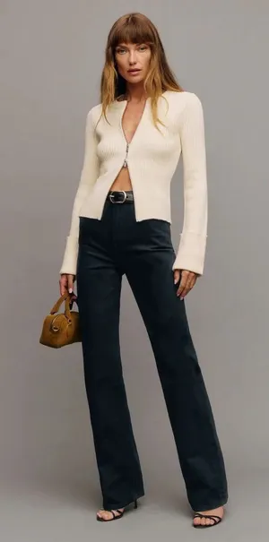Reformation Wilder Stretch High Rise Wide Leg Jeans Size 26‎ thumbnail 1