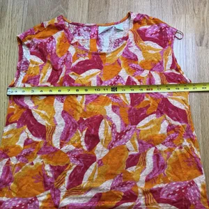 Cynthia Rowley Women's 100% Linen Botanical Floral Top Blouse Cottage Boho Sz L thumbnail 8