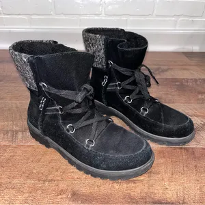 BareTraps Leather Fur-Lined Lace-Up Boots thumbnail 2