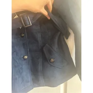 NWT Emporio Collezione ButtonDown Belted Jacket Navy Size Med thumbnail 6