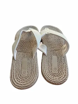 Woven Rope Toe-Post Sandals in Cream - Women thumbnail 3