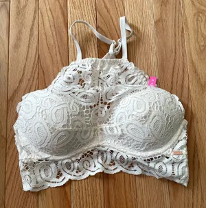 PINK Victoria's Secret White Lace Push Up Bralette XS Coquette Feminine Romantic thumbnail 1