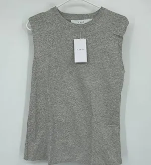 NWT IRO Tarika Sleeveless Crewneck Top Padded Shoulder Size XS Organic Cotton thumbnail 2