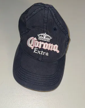 Extra Beer Hat Baseball Cap Strapback Blue with Pink Logo Great Condition thumbnail 1