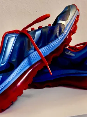 Vintage Nike Air Blue Sneakers with Red Accents thumbnail 2