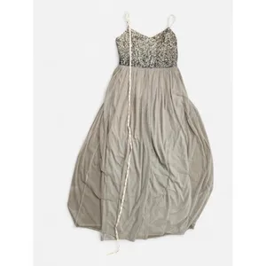 Adrianna Papell Sequined Tulle Gown Silver Grey Size 8 medium thumbnail 6