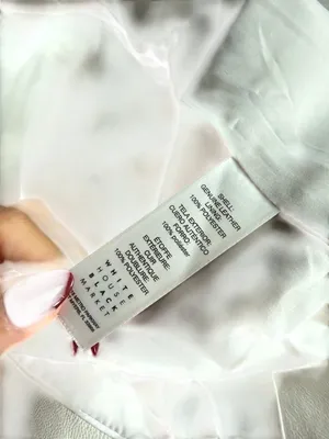 WHITE HOUSE BLACK MARKET Off White Leather Jacket Size XXS thumbnail 2