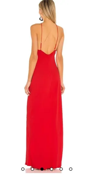 Red Halter Neck Amanda Uprichard X Revolve dress thumbnail 2