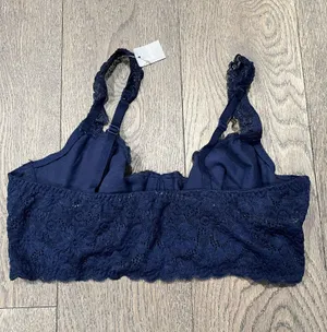 Aerie navy blue floral lace bralette thumbnail 2